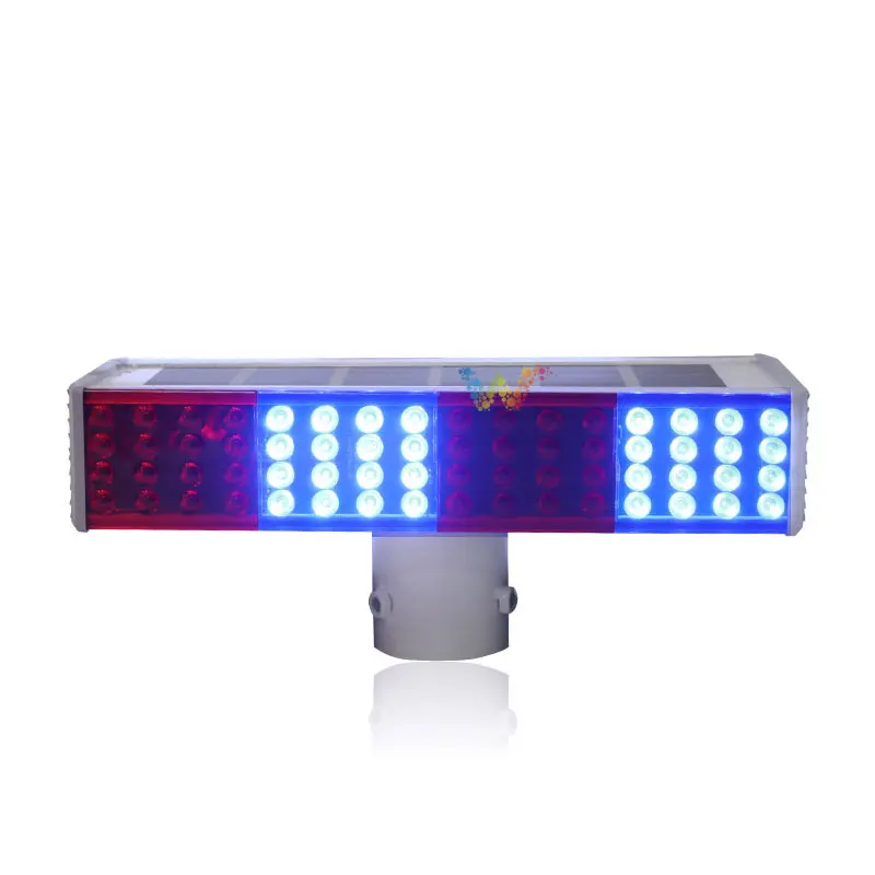 2Pcs Een Pack Nieuwe Goedkope Road Veiligheid Rood Blauw Solar Plastic Led Flasher