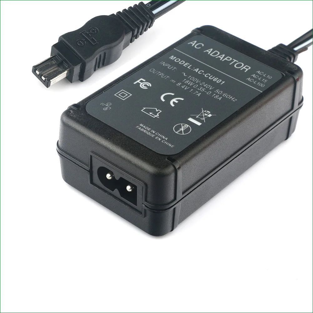 Carregador Adaptador AC para Sony, AC-L10, AC-L10A, AC-L10B, AC-L10C, AC-L15, AC-L15A, AC-L15B, AC-L15C, AC-L100, AC-L100B, AC-L100C, AC-L100D,