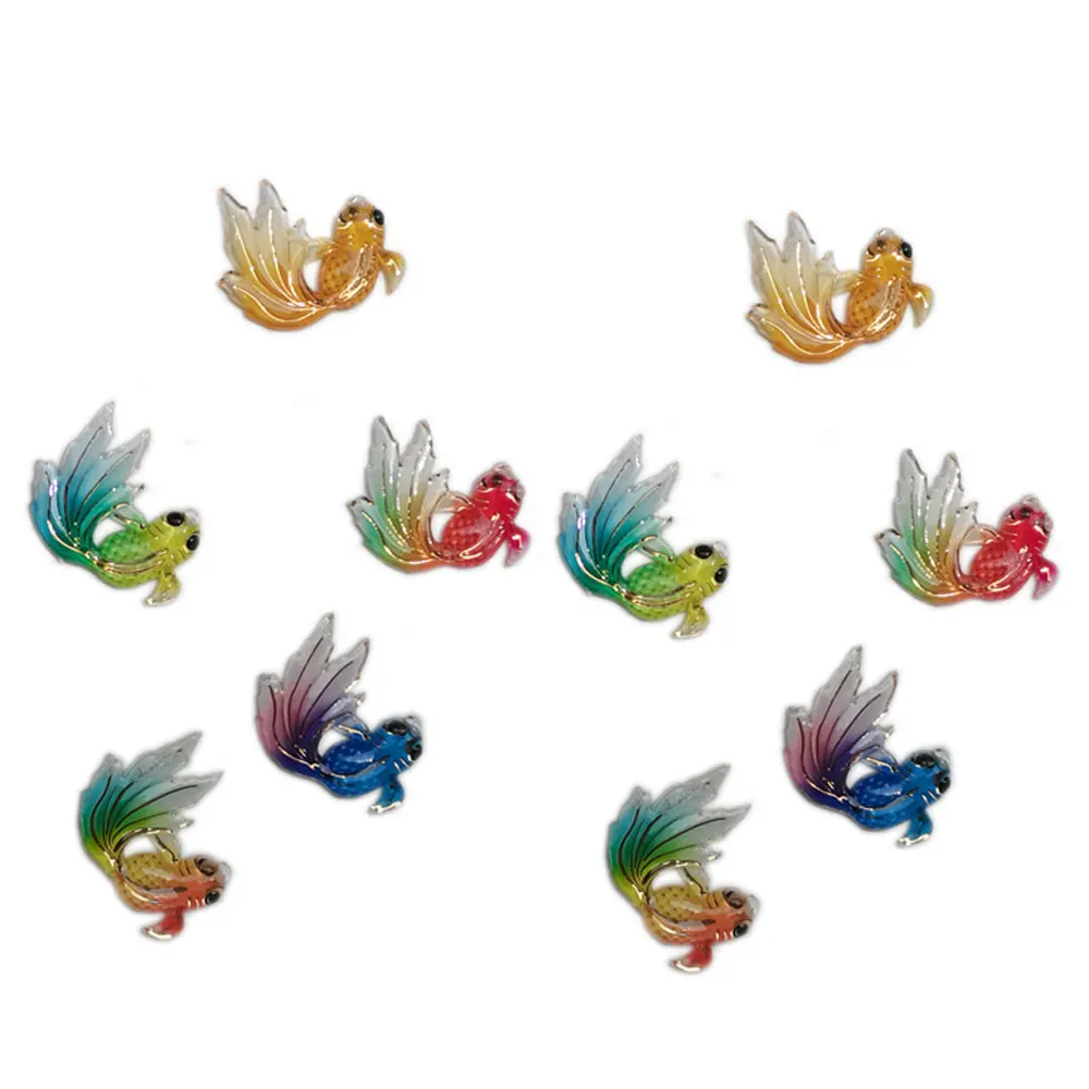 Rainbow Gradient Resin Goldfish Resin Flatback Cabochon for Women Girl Dangle Earrings Statement  Jewelry  Making