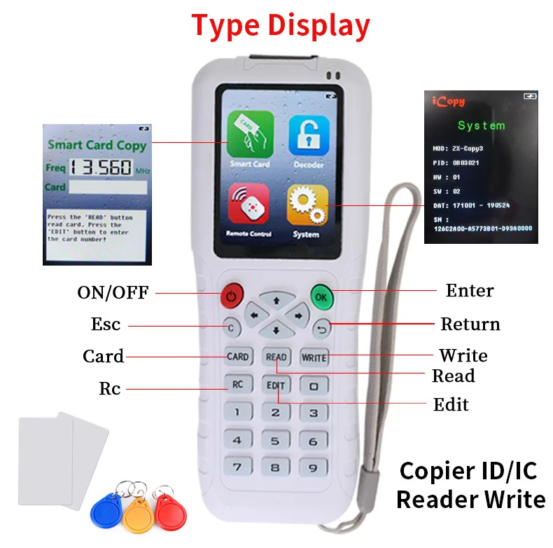 New Handheld Key Machine iCopy 5 8 with Full Decode Function Smart Card Key Machine RFID NFC Copier IC/ID Reader/Writer