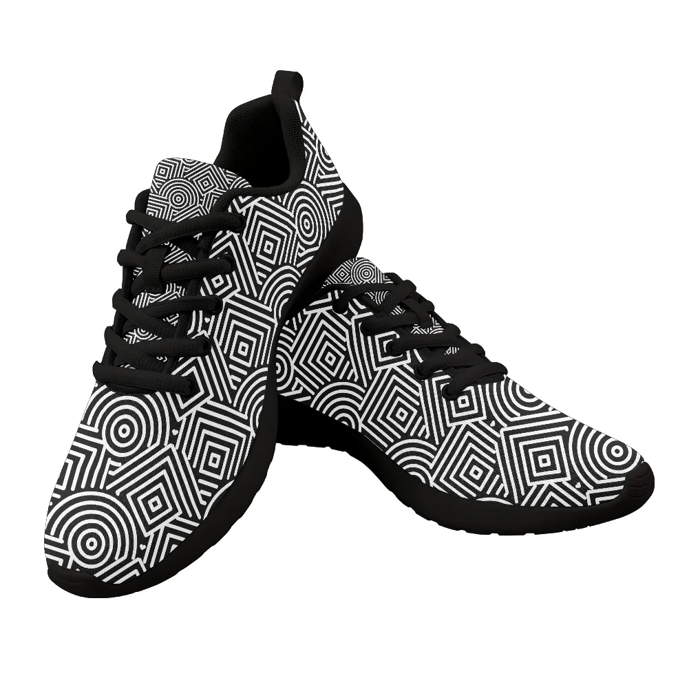 

2022 Fashion New Breathable Running Shoes Men Women Sneakers Geometric Patterns Sports Shoes Lace-up Walking Tenis Shoes