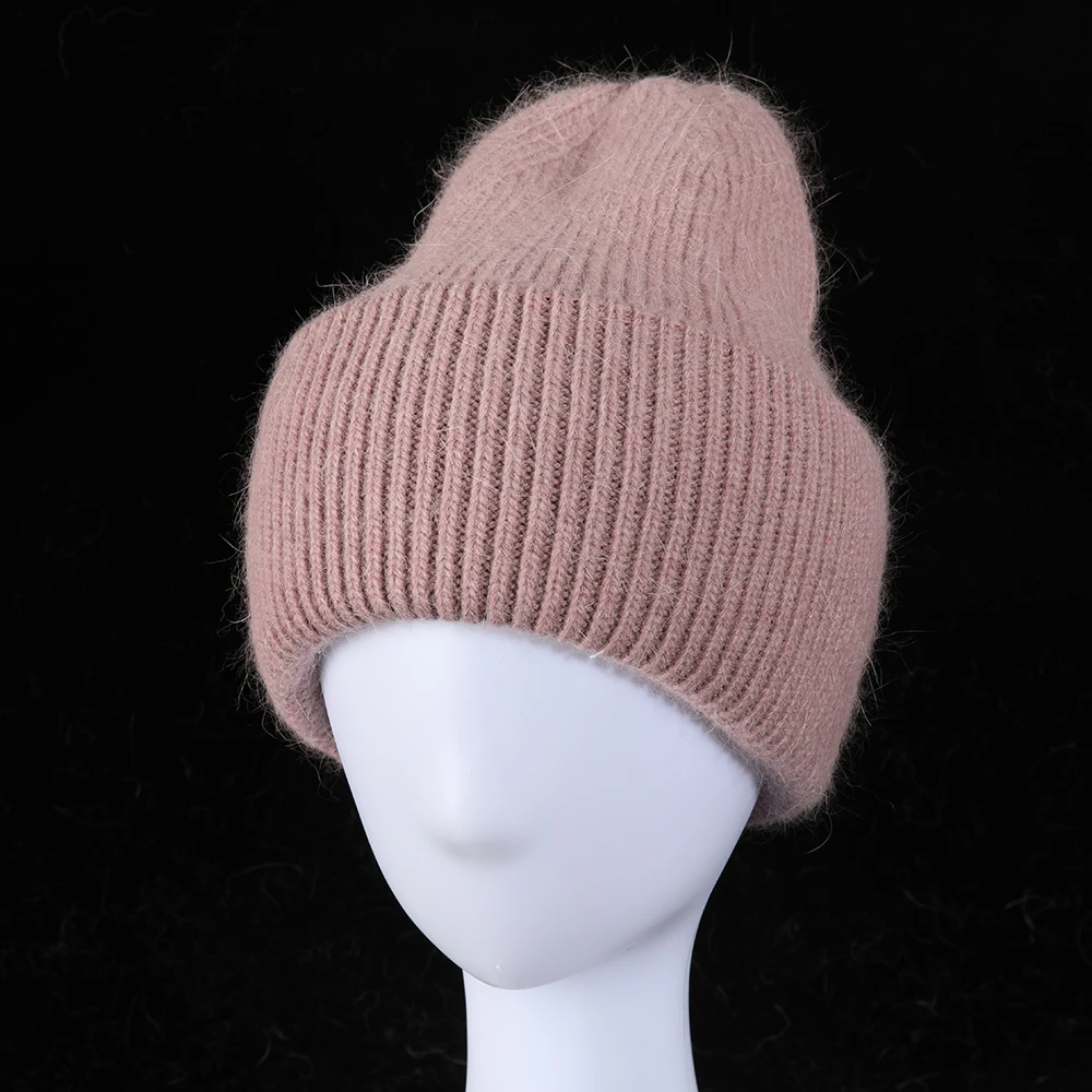 Heißer Verkauf Winter Hut Echt Kaninchen Fell Winter Hüte Für Frauen Mode Warme Beanie Hüte Frauen Solide Erwachsene Abdeckung Kopf Kappe – Detail 12
