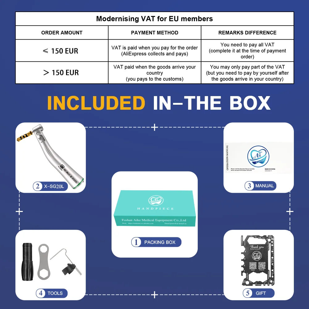 AI-X-SG20L Dentistry implant 20:1 recduction low speed led contra angle handpiece lab suction machine equipment