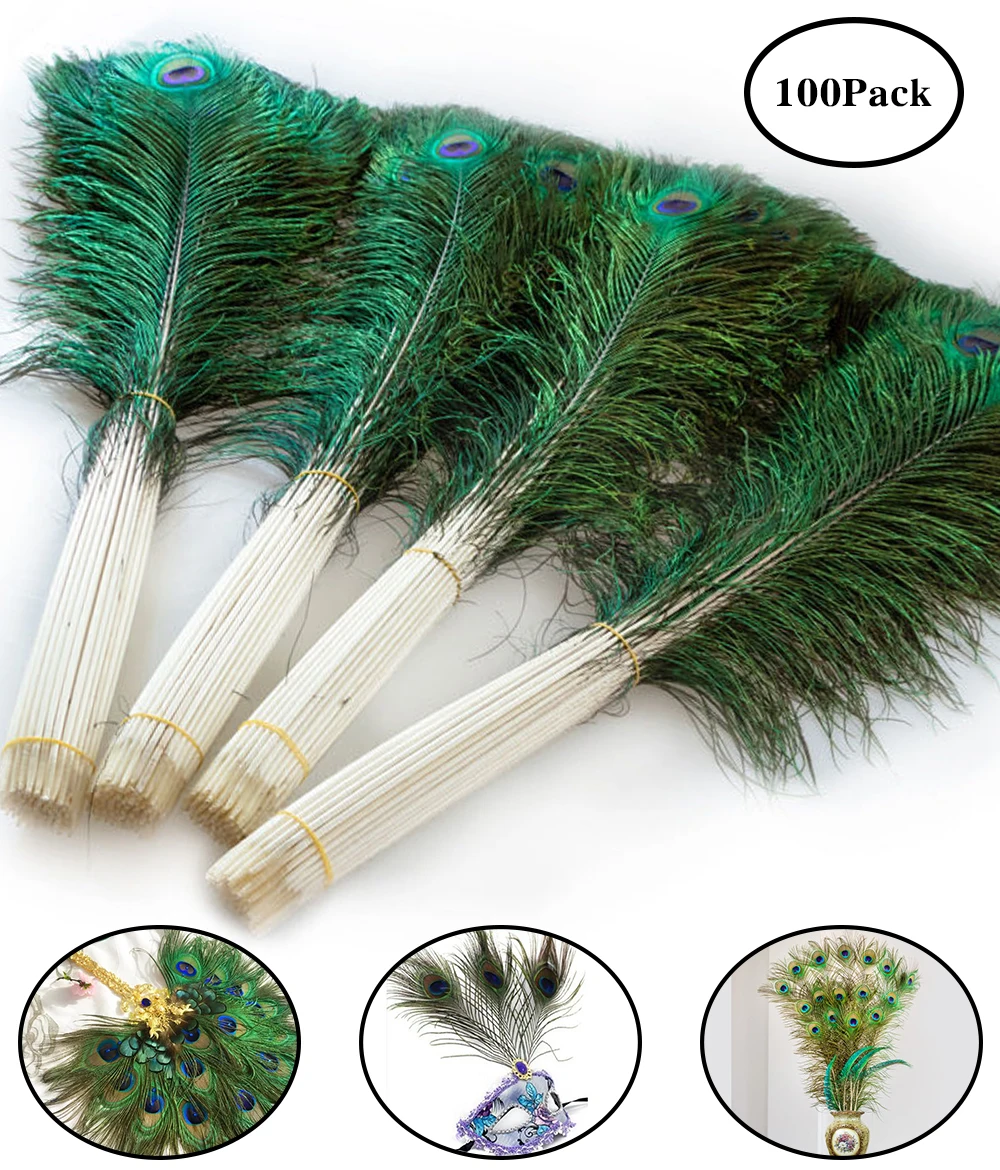 Wholesale 60-70cm Natural Big Eyes Peacock Feathers 50/100PCS for Vase Crafts Jewelry Accessories Home Party Decoration Plumes