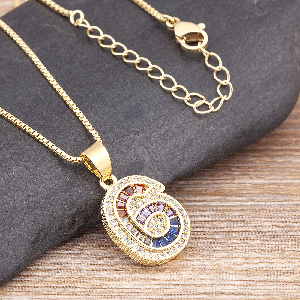 Hot Sale Colorful New Arabic 0-9 Rhinestone Numbers Necklace Charm Beads Crystal Digital Pendant Women Men Party Jewelry Gifts