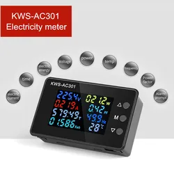 KWS-AC301 wattmetro misuratore di potenza voltmetro AC 50-300V tensione 50-60HZ analizzatori di potenza LED AC misuratore di elettricità rilevatore 0-20/100A