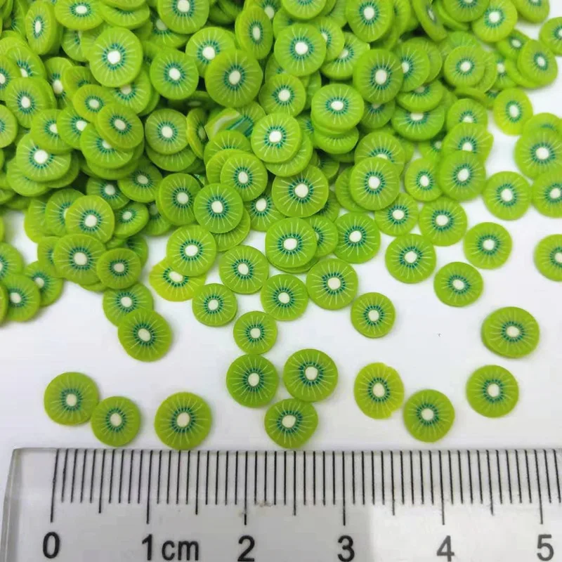 20g/lot 5mm Kiwi Fruit Slices Polymer Clay Plastic Klei Mud Particles For Card Making Tiny Cute DIY Crafts