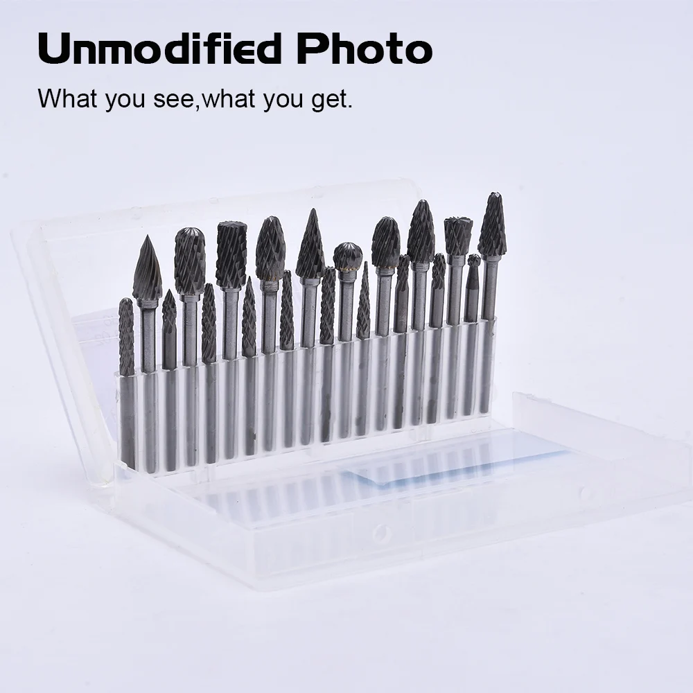 20pcs Tungsten Carbide Rotary Point Burr Die Grinder Shank Set 3*3mm And 3*6mm Drill Bits Set Length For Power Tools D25