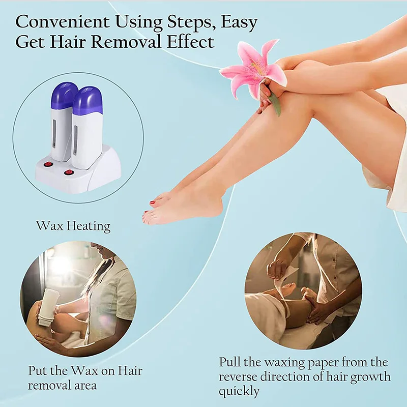 Wachs rolle auf Wachs heizung doppelte elektrische Enthaarung tragbare Wachs wärmer Haaren tfernungs maschine Home Wachs maschine für die Reise nach Hause