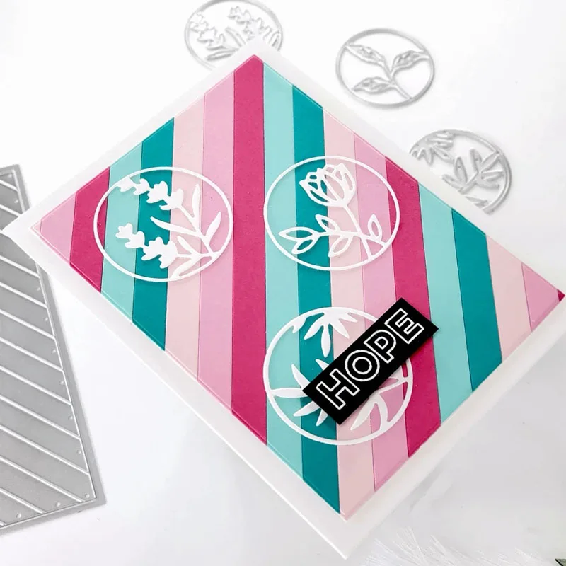 

Color Block Diagonal Stripes Metal Cutting Dies For Scrapbooking Craft Die Cut Card Photo Album Making Embossing Stencil