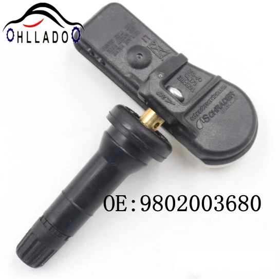 

HLLADO Tire Pressure Sensor 9802003680 TPMS Tire Pressure Monitoring System Sensor Fit For Peugeot Citroen OEM 9802003680 433MHZ