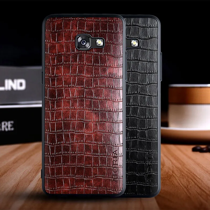 Case for Samsung galaxy A5 2017 A520 funda luxury crocodile pattern leather soft TPU hard phone cover for samsung a5 case capa