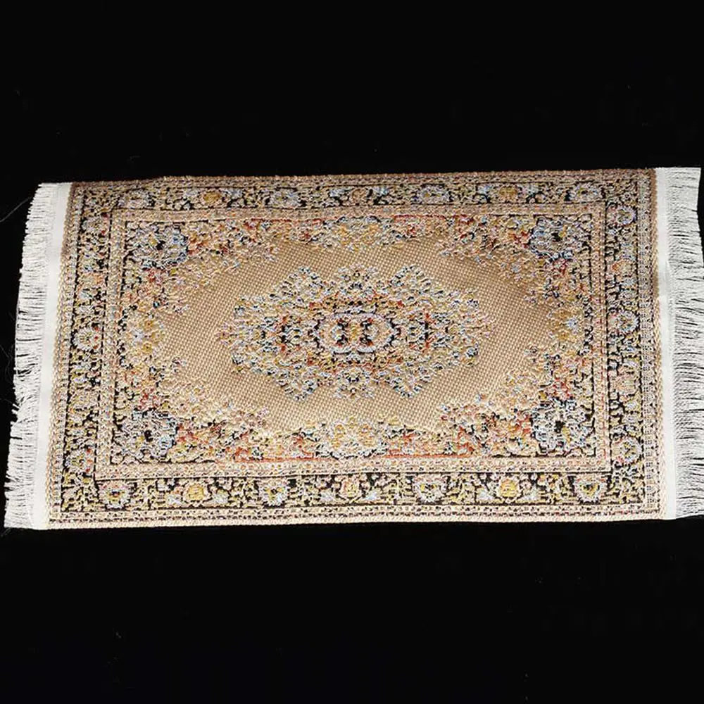 Floral Pattern Mat Mini House Decor Turkish Style Dollhouse Carpet  Accessories Floor Coverings Miniature Weaving Rug