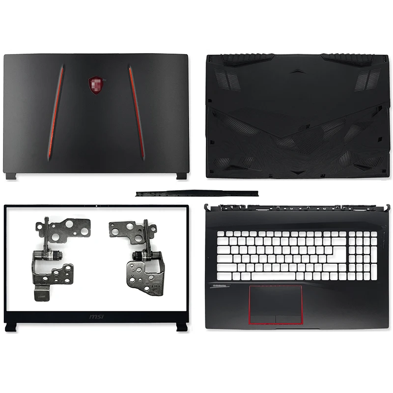 New For MSI GE75 GE75MVR MS-17E1 8RE 8RF Laptop LCD Back Cover Front Bezel Hinges Palmrest Bottom Case Matte 3077E1A211Y311