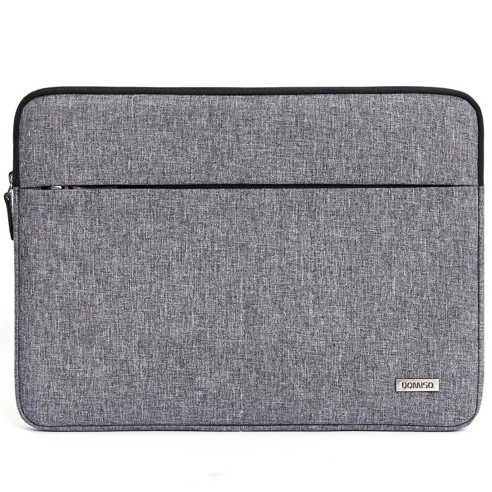 DOMISO Canvas Shockproof 10 11 13 14 15.6 Inch Laptop Sleeve Tablet Protective Case Anti-shock Padding Computer Bag Blue Grey