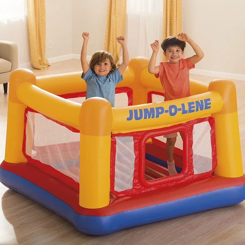 Inflatable Trampoline Children Anti-Fall Inflatable Jumping Bounce House for Outdoor Indoor Kindergarten Toys Jumping Bed