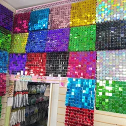 Party Backdrop Decorations Sequins Board Silver Gold Square Shimmer Flash Panel for Wedding Birthday Christmas Party Wall Decor