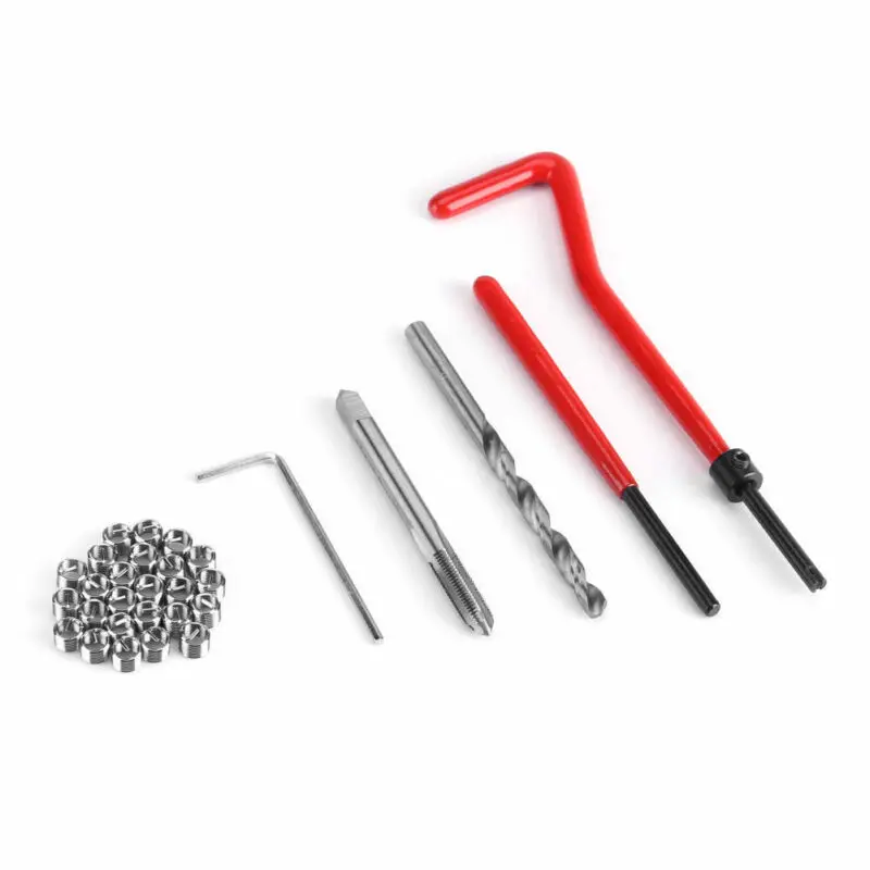 131 pcs M5 M6 M8 M10 M12 Car Engine Block Restoring Damaged Thread Repair  Tool Kit for Helicoil Car Repair Tools Coarse Crowbar