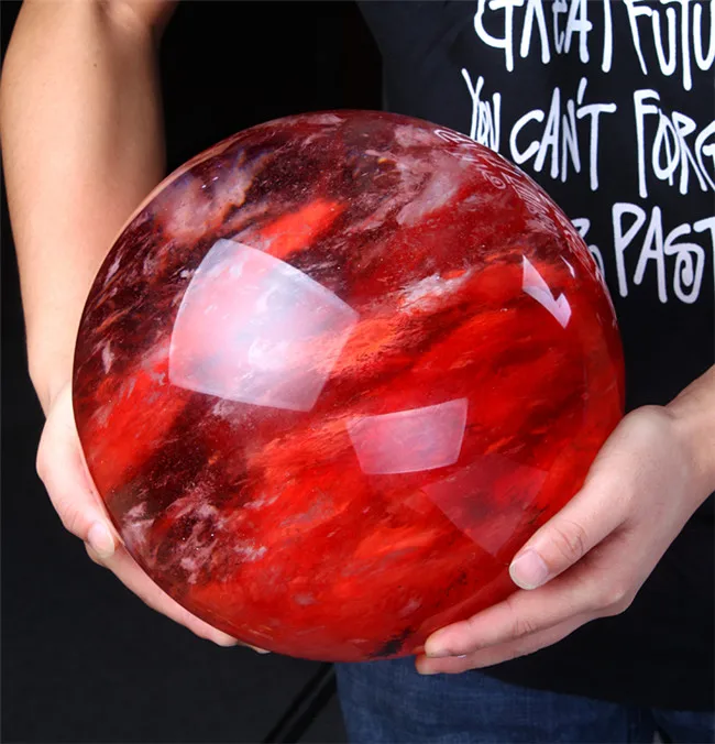 1pc 50 mm-200MM Smelting Stone Quartz Treat Sphere Healing Red Crystal Balls For Meditation