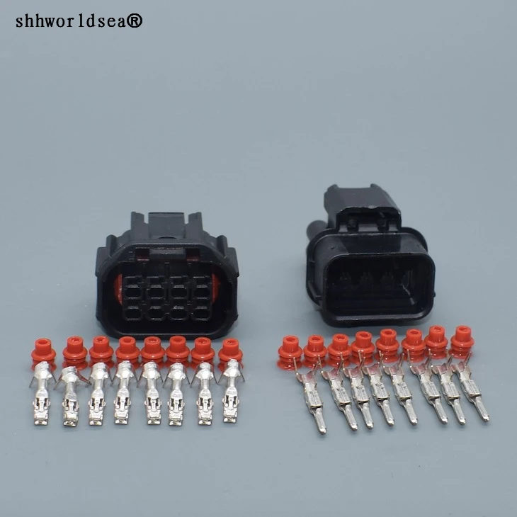 

shhworldsea 8 pin auto connector 1.2 male female LED headlight speaker plug sensor connectors 6181-6850 6189-7423