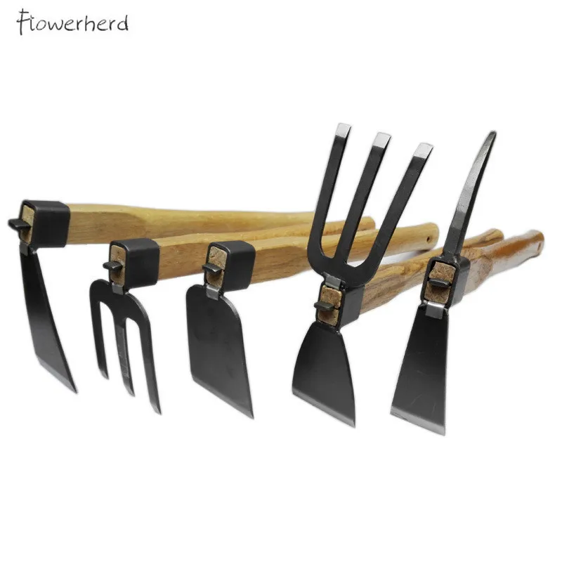 

Wooden Handle Steel Carbon Anti-falling Hoe Dual-purpose Hoe Three-tooth Harrow Vegetable Farming Kitchen Gardening Tools