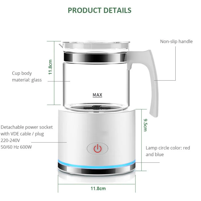 อัตโนมัติเครื่องตีฟองนม Milk Foaming เครื่องร้อนเย็นแยกประเภทครัวเรือนนม Frother Cappuccino Maker