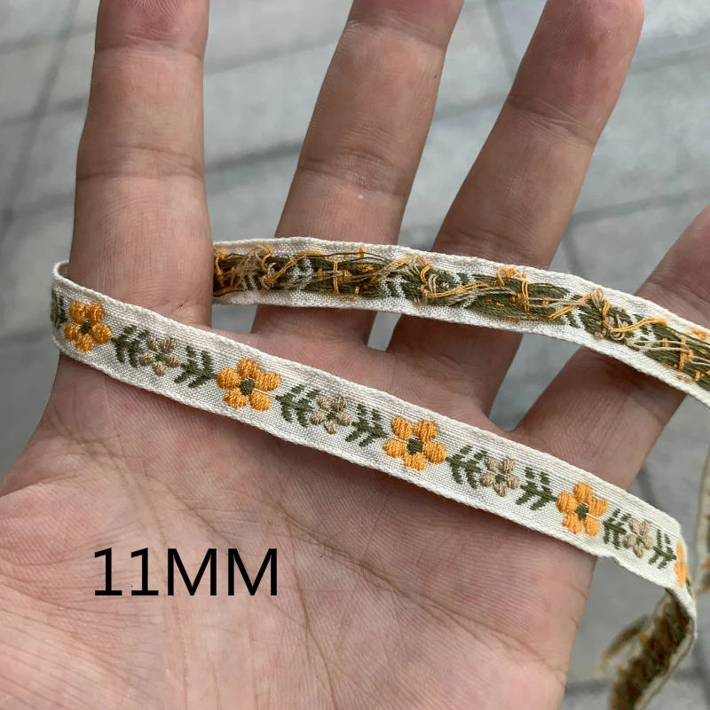 3 YARD DA 3/4 POLLICI 11-20MM Khaki Fiori Del Cuore Jacquard Fatti A Mano Nastro di Pizzo Coreano Fatto A mano Tornante accessori MJZDMH20081301