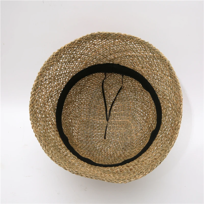 New Summer Sun Hats for Women Retro Flat Hat Brim Hand-made Straw Hat Ladies Outdoor Sun Protection Beach Straw Hat Breathable