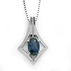 CoLife Jewelry 100% Real Sapphire Pendant 4mm*6mm Mid-night Blue Sapphire Necklace Pendant 925 Silver Sapphire Jewelry