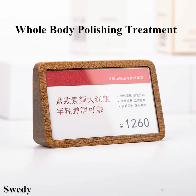 78x38mm Table Number Name Card Holder Acrylic Label Sign Holder Display Stand Small Wood Price Label Paper Tags