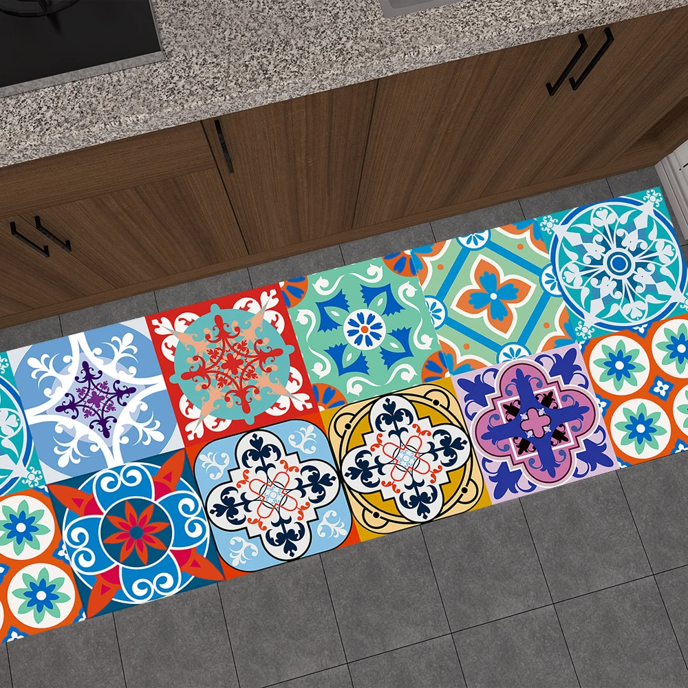 10/15/20cm Mandala Style Matte Surface Tile Sticker Peel & Stick Decoration Film For Tiles /Ground in Kitchen Wardrobe Wallpaper