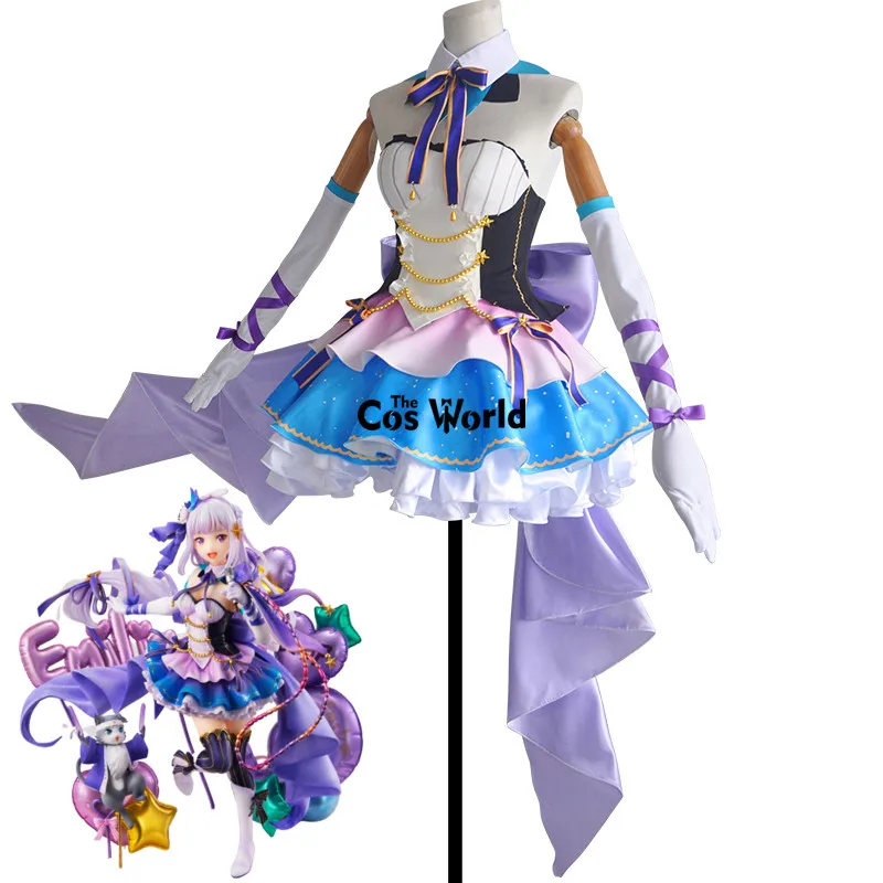 Re Zero Emilia Emiria Idol Dress Uniform Outfit Anime Customize Cosplay Costumes