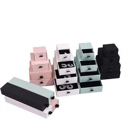 10PCs Jewelry organizer Display Gifts Packaging Box Holder Black Pink White Kraft Paper Engagement Ring Necklace Bracelet Boxes