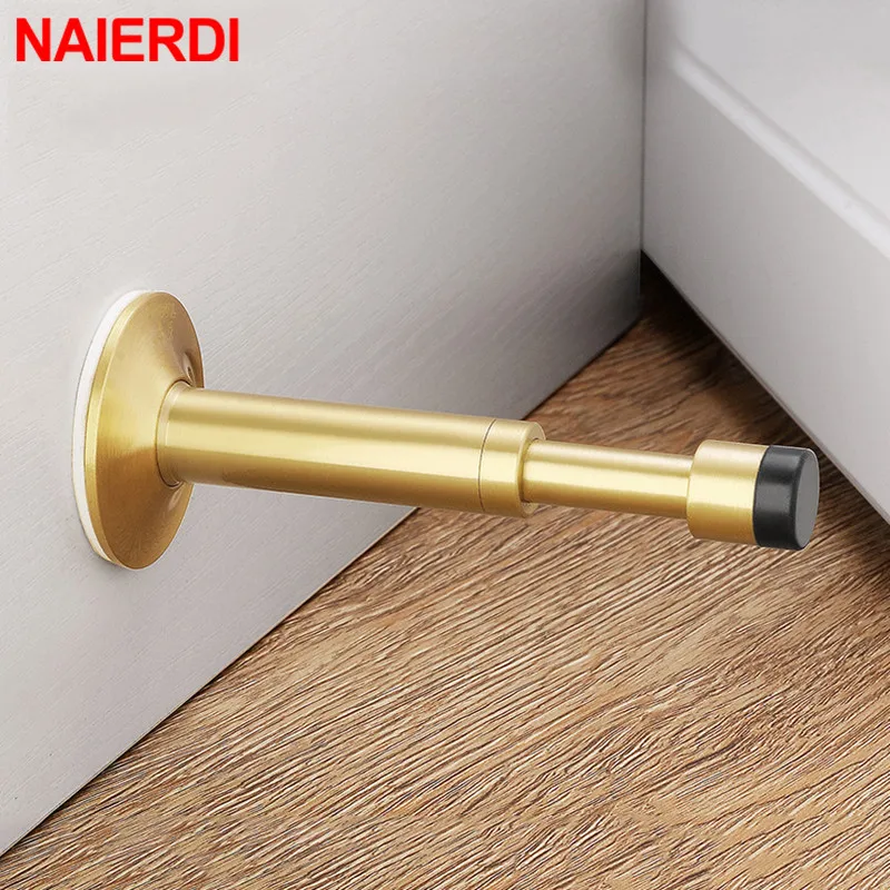 NAIERDI fermaporta in gomma di rame puro tampone idraulico fermaporta muto Non magnetico porta Touch Hardware supporti per porte Hardware