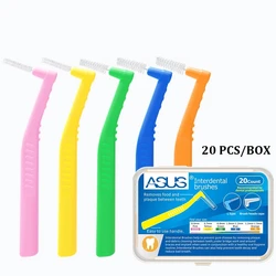 Brosse interdentaire en forme de L, 0.6-1.5mm, avec boîte, outil dentaire orthodontique, nettoyage des dents, cure-dents, hygiène buccale, fil dentaire, nouveau