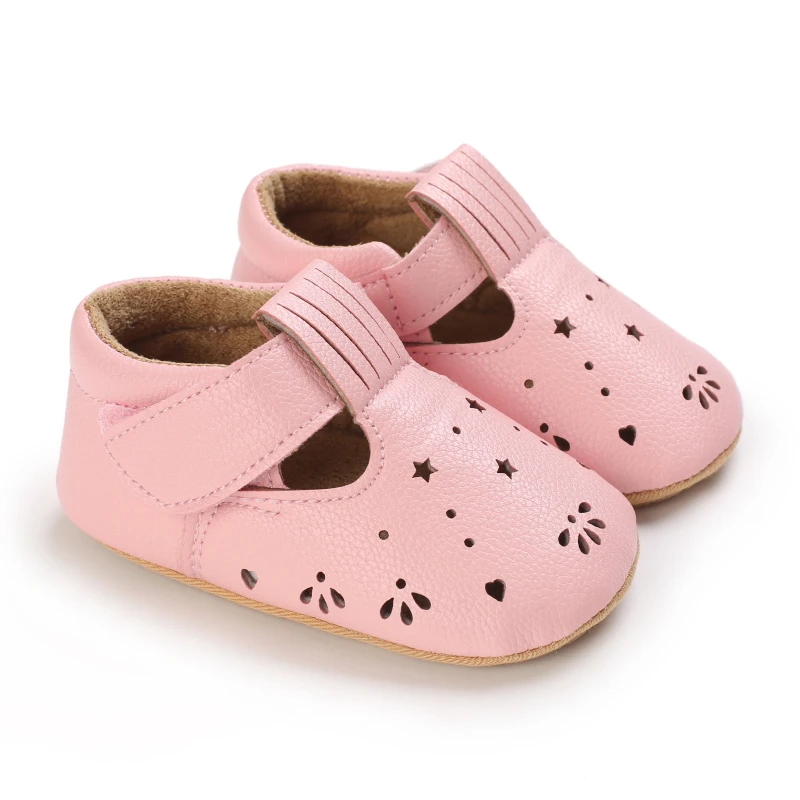 Chaussures de premiers pas pour bébés filles, mocassins roses, semelle en caoutchouc souple, antidérapantes, chaussons pour bébés filles, nouvelle collection