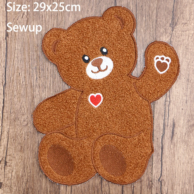 Sailor Heart-shaped Bear Chenille Icon Mixed Towel Embroidery Applique Patches For Clothing DIY Sew up Badges on the Backpack