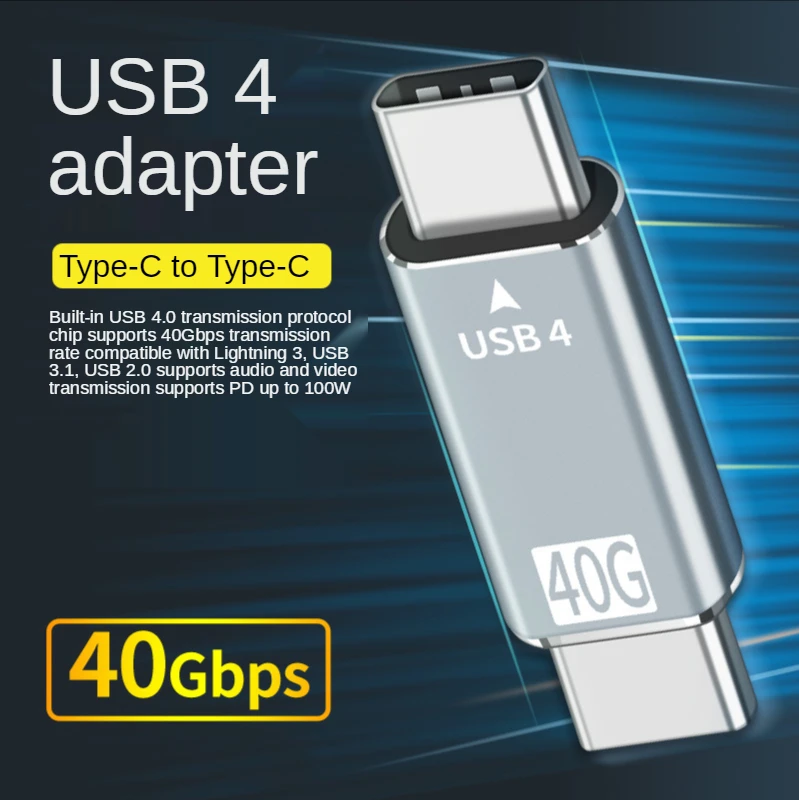 Type-c Conversion Head 40Gbps Audio and Video Transmission High-speed USB-C4 Compatible with 3.1/4.0/2.0/100W Xiaomi, Huawei