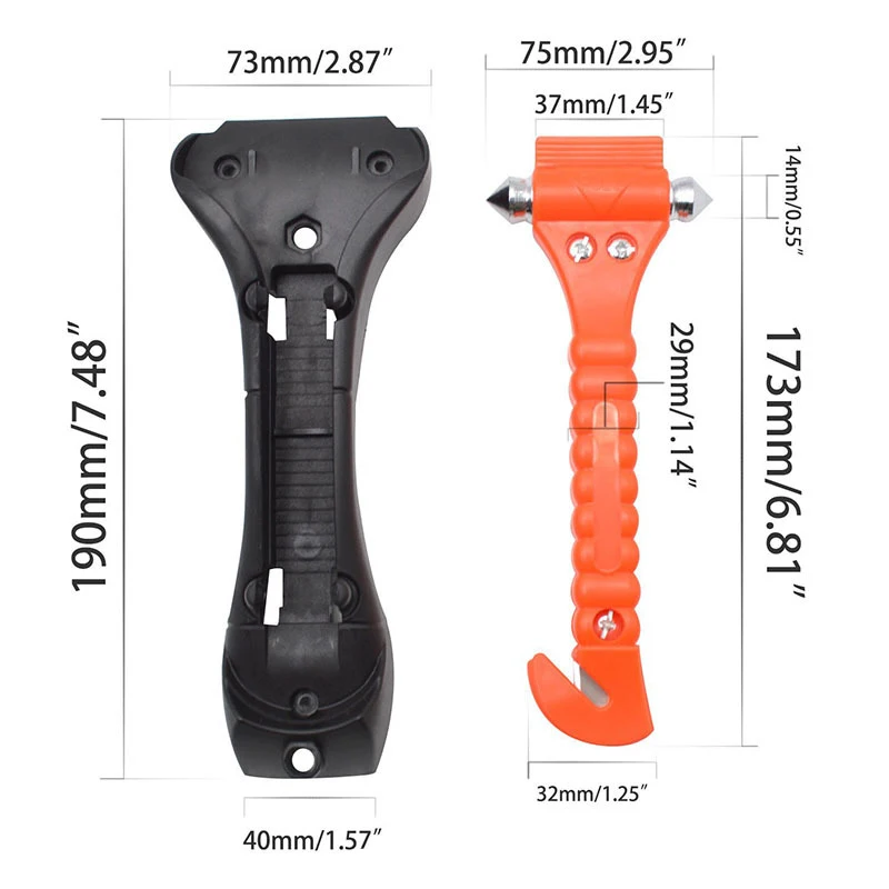 Imagem -03 - Martelo de Segurança de Emergência do Carro Life Saving Escape Cortador de Cinto de Segurança Janela de Vidro Disjuntor Resgate de Carro Martelo Vermelho Pcs