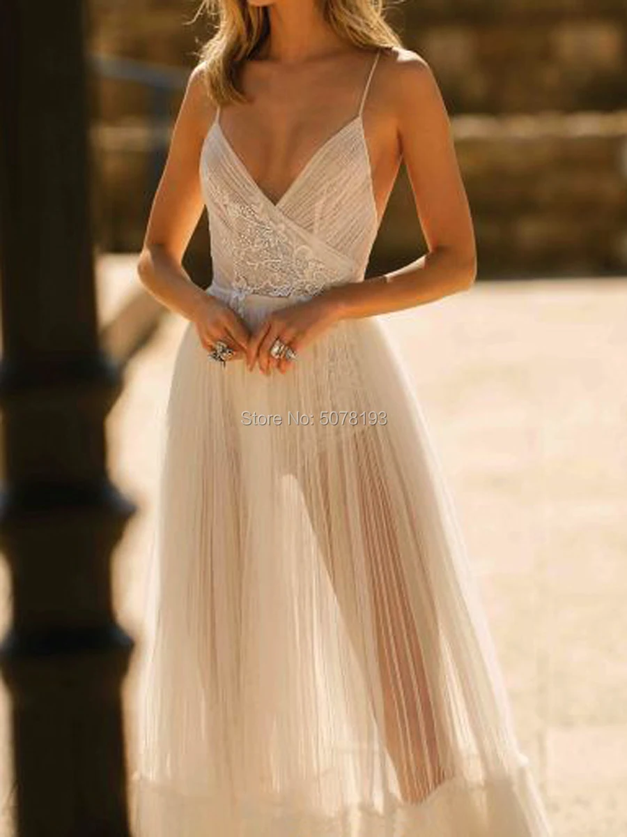 12 elegante marfim v-necka-linha até o chão tule vestidos de casamento longos/vestidos/formal vestindo apliques e pregas agradáveis frete grátis