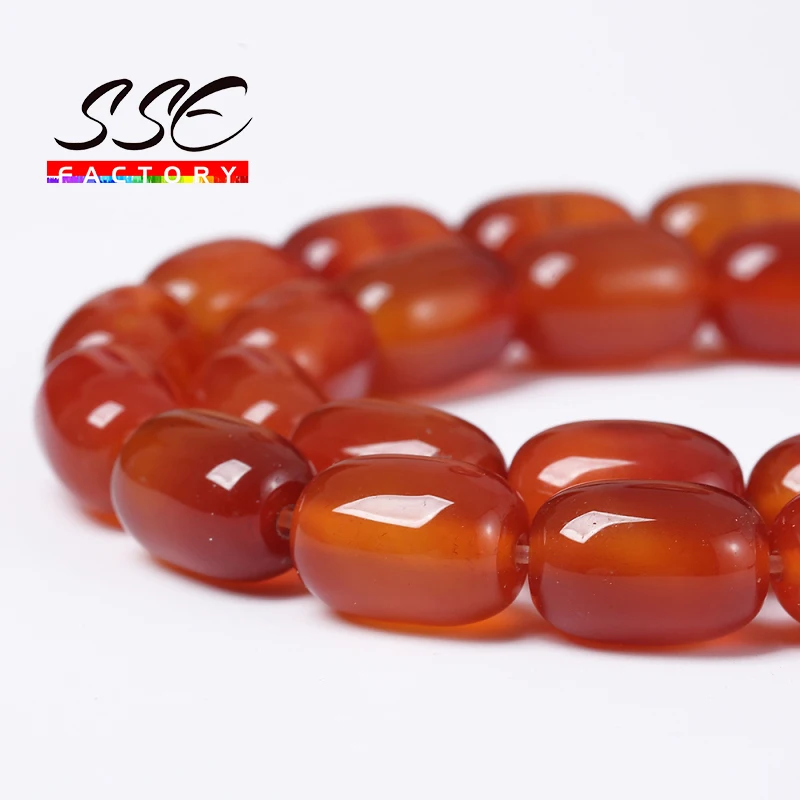 Natural Red Agates Drum Barrel Bead Natural Stone Beads Unique Design GEM Jewelry Accessory Rice Shape Agates 13X18mm