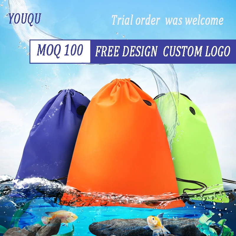 

waterproof nylon sport bags for gym drawstring bag custom logo