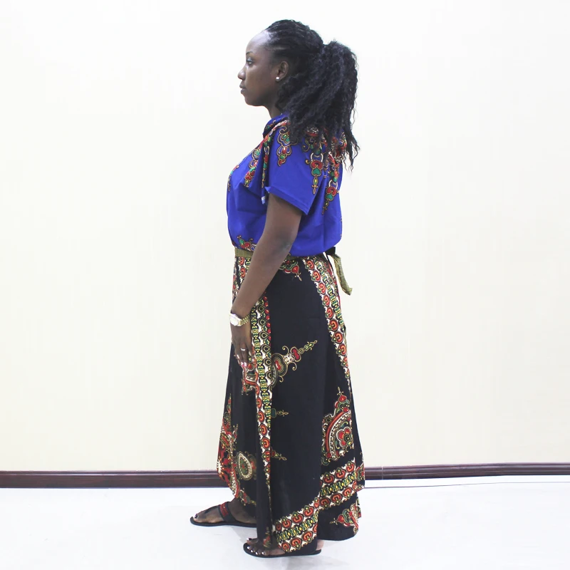 African Fashion Dicetak Dashiki Rok Wanita Vintage Perban Rok