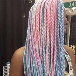 20 Color Crochet Hair Ombre Box Braids 24 Inch Zizi Braiding Hair Pre Stretched Synthetic Hair Extension For Braids Women