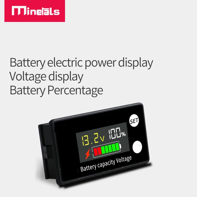 Водонепроницаемый Вольтметр постоянного тока, постоянный ток, 8-100 в, индикатор емкости, измеритель мощности, литиевый, свинцово-кислотный элемент LiFePO4, 12 В, 24 В, 48 В