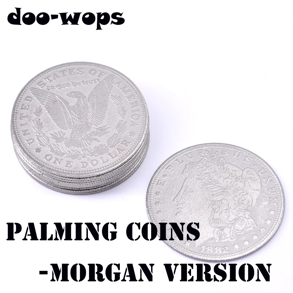 

10pcs Palming Coins (Morgan Version) Magic Tricks Super Thin Magia Coin Close Up Street Illusion Accessories Gimmick Prop Comedy