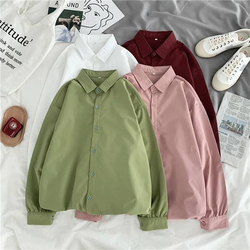 Women Cotton Shirts Women White Shirt Long Sleeve Blouse Female Tops OL Basic Shirt Blouses Elegant Woman Clothing NS4881