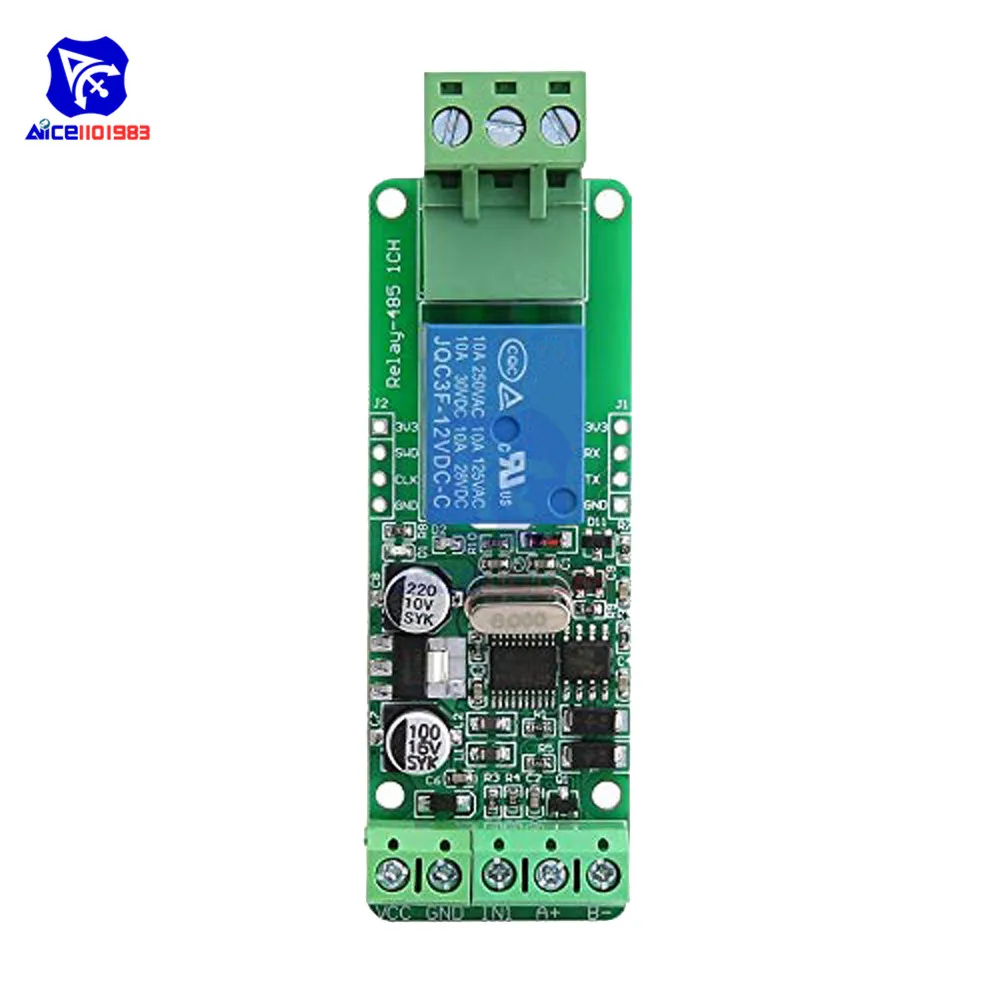 Diymore Modbus RTU 1 قناة 12 فولت التتابع الناتج لوحة تركيبية التبديل المدخلات RS485 / TTL وحدة اتصالات #3