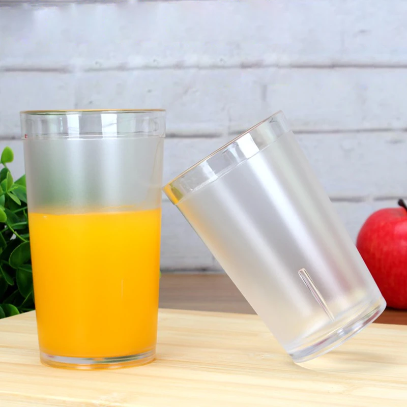 6pcs Beverage Transparency Clear Cups Plastic Restaurant Reusable Drinking Cup Cafe Break Resistant Water Tumblers 9.5/12/16OZ