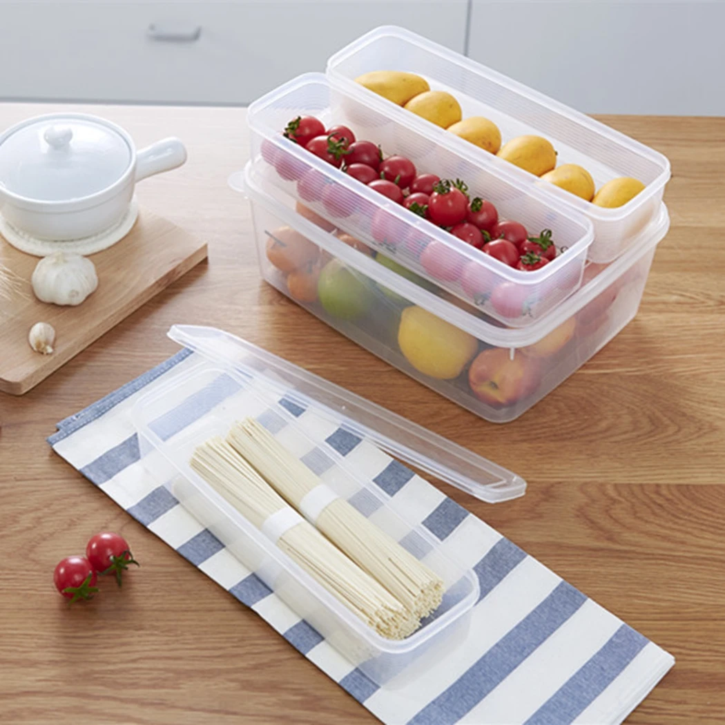 4pcs/Set Clear Noodle Storage Box Creative Fruit Pasta Container Safety PP Plastic Kitchen Food Canister Household Storage Box